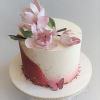 Magnolia birthday cake