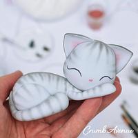 Cute Sleeping Cat Cake Topper
