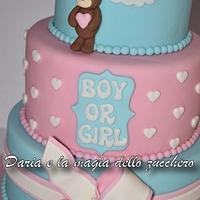 Baby gender reveal cake