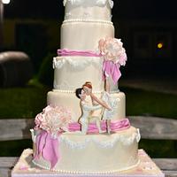 Wedding cake for a ballet couple