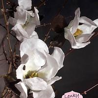 Magnolia flower - sugar paper