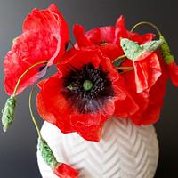 Wafer paper Poppies