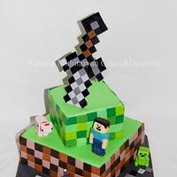 Minecraft birhday Cake