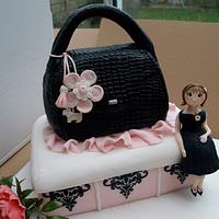 Radley bag birthday cake with figure 