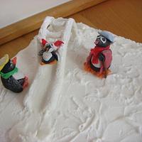Penguins in the Park Christmas Raffle Cake