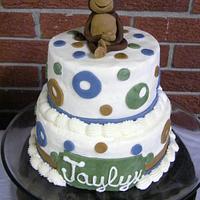 Monkey Boy Baby Shower Cake