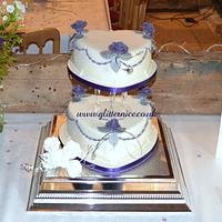 2 Tiered Heart Wedding Cake