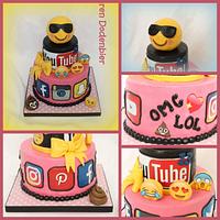 Social media cake voor my daughter! 
