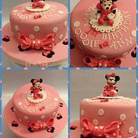 Pink Minnie and Bows Birthday cake