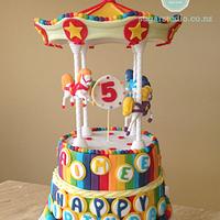 Rainbow Carousel Cake!!