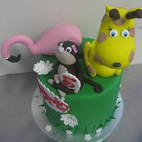 3 Animals on a cake