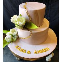 Marble Engagement Cake