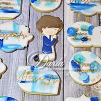 Blue first communion cookies