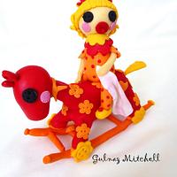 Lalaloopsy cake.  Easy Fantasy Flower Tutorial using two round cutters