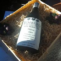 Wine bottle in box cake for 30th birthday
