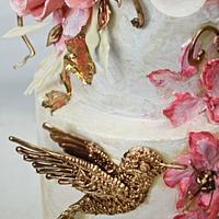 "Golden Hummingbird Wedding Cake" NEW CLASS for 2018.