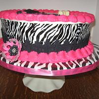 Zebra Graduation Cake