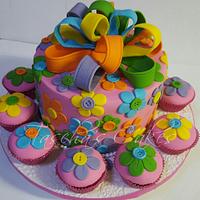 Floral button cake