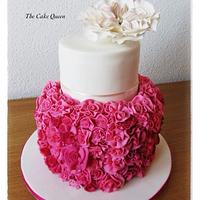 Pink rosetones and David Austin rose cake