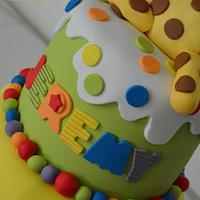 Giraffe topper celebration cake