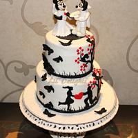 Mickey and Minnie Engagement Cake !!