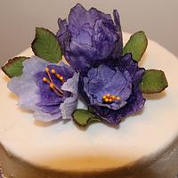Purple Ruffle and Tulip shower cake