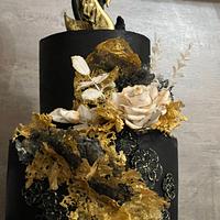Cake for gold wedding 