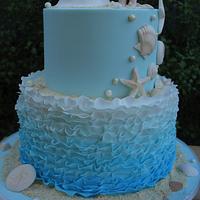 Pretty Beach Wedding Cake
