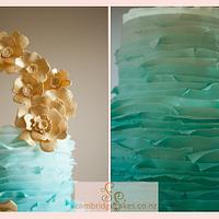 Sp.Iced teal ombre frills & gold.