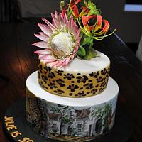 Hand Painted South African 50th Cake