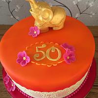 Indian Style 50th Birthday Cake