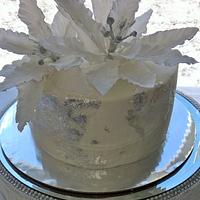Silver Poinsettia Cake