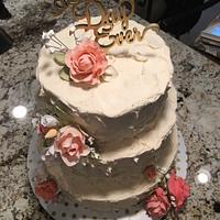 Rustic buttercream wedding cake