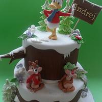 chip and dale & donald duck cakes