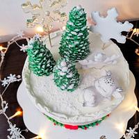 Sweet cake with deer 