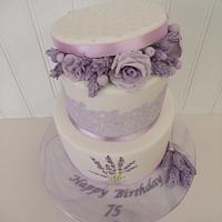 Vintage Hatbox Cake with Lavender 