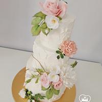 Cream wedding cake 
