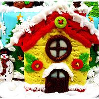 Christmas cake with honey house