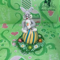 Fondant Cake Topper Sweet Easter Samenwerking-Bunny on easteregg
