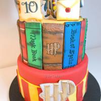 Harry Potter cake decorated with cookies 