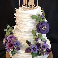 Wave Ruffle Wedding Cake