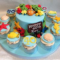 Under the sea themed cake 