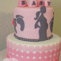 Pink Ombre Baby Shower Cake