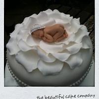 Rose baby Christening cake
