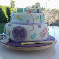 Seewing cake 90th birthday