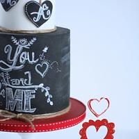 Valentines Chalkboard Cake