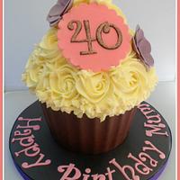 40th Birthday Giant Cupcake