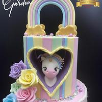 Unicorn pastel cake