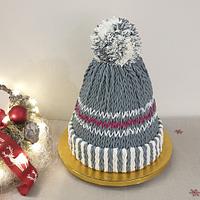 Knitted cap cake Knitted cap cake