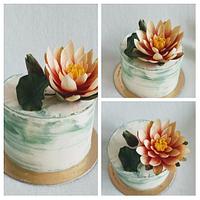 Cake with water lily